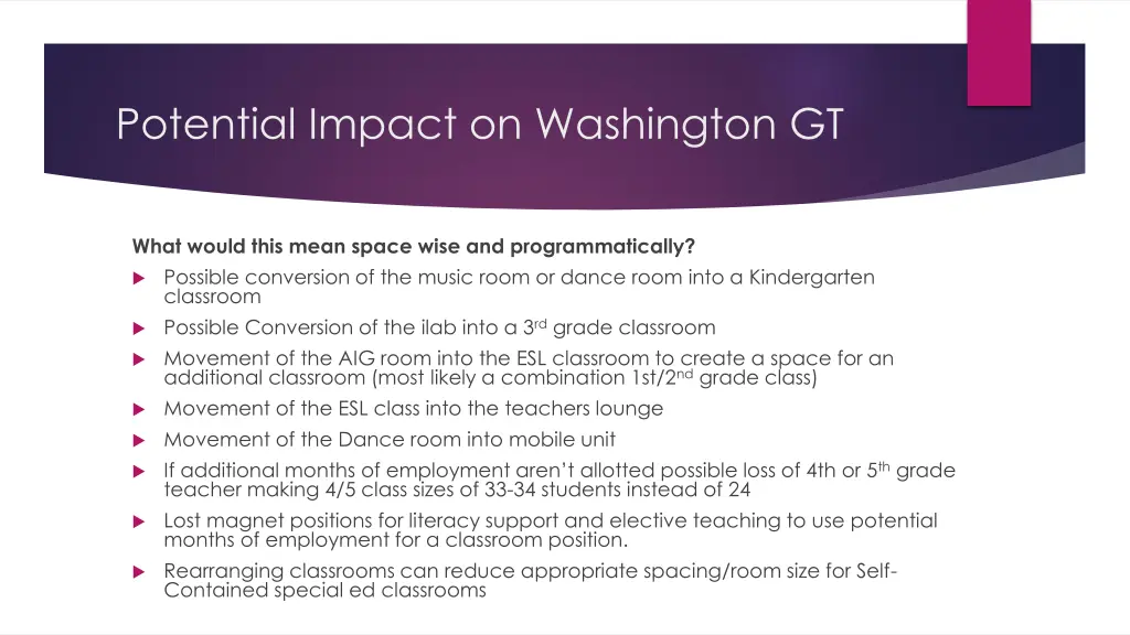 potential impact on washington gt 1