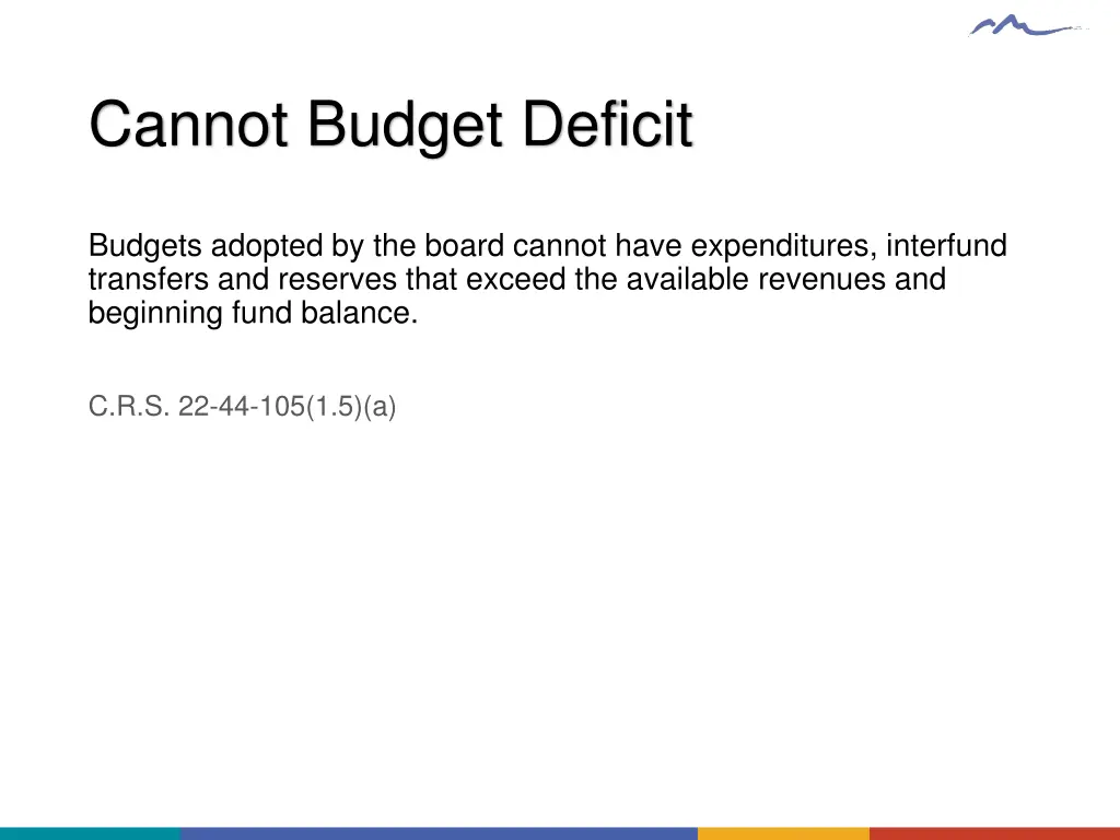 cannot budget deficit