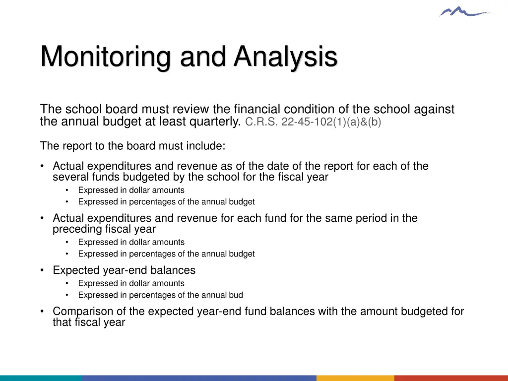 monitoring and analysis