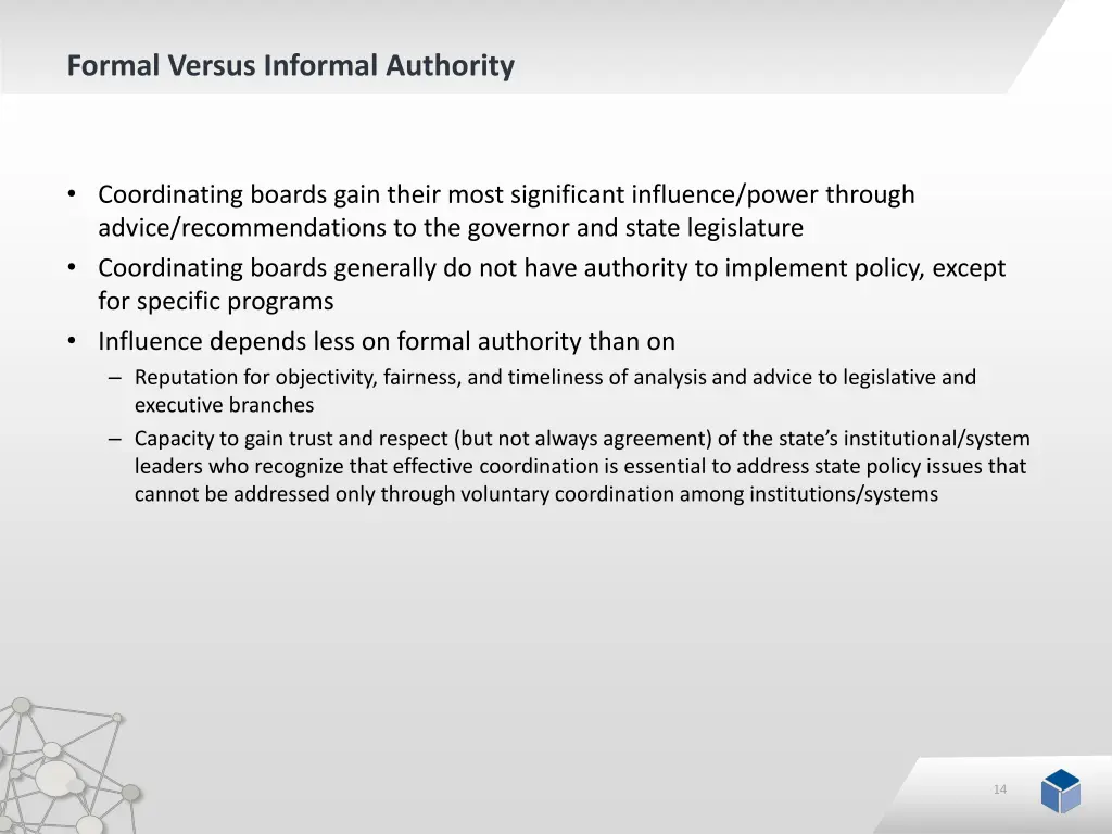 formal versus informal authority