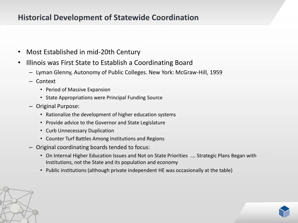 historical development of statewide coordination