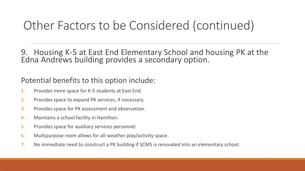 other factors to be considered continued 1