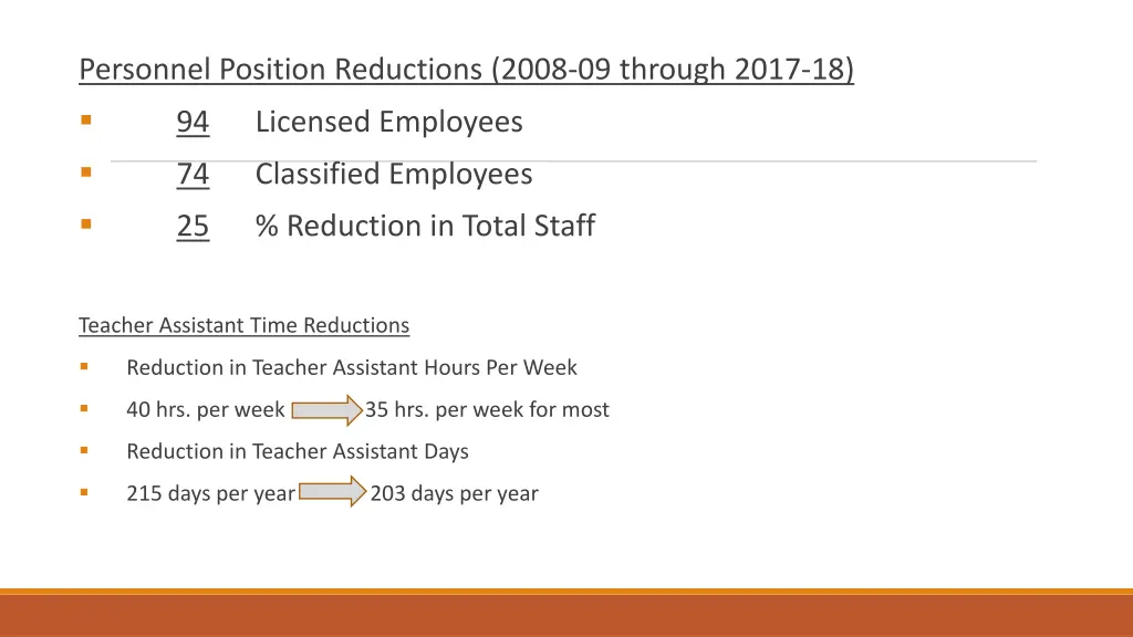 personnel position reductions 2008 09 through