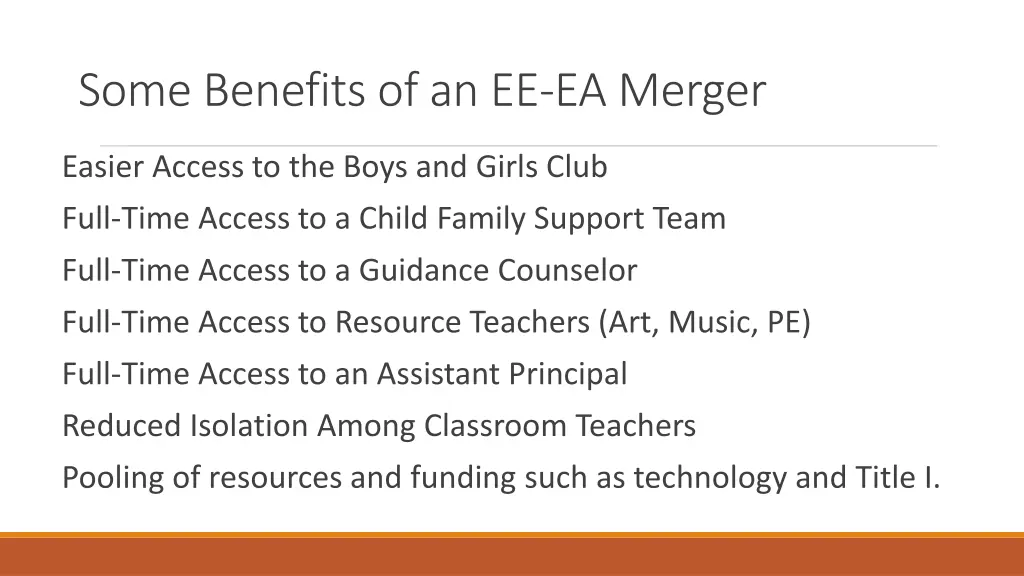 some benefits of an ee ea merger