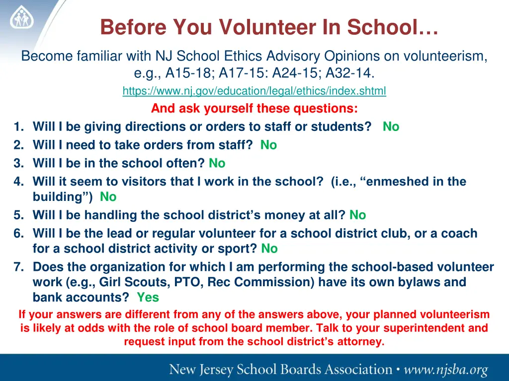 before you volunteer in school