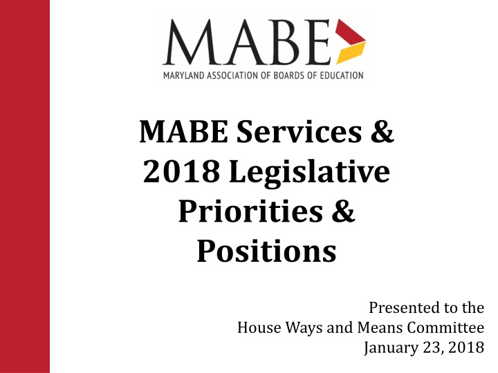 mabe services 2018 legislative priorities