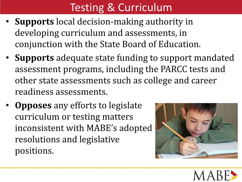 testing curriculum