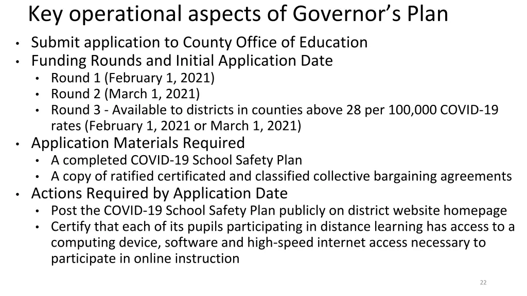 key operational aspects of governor s plan 1