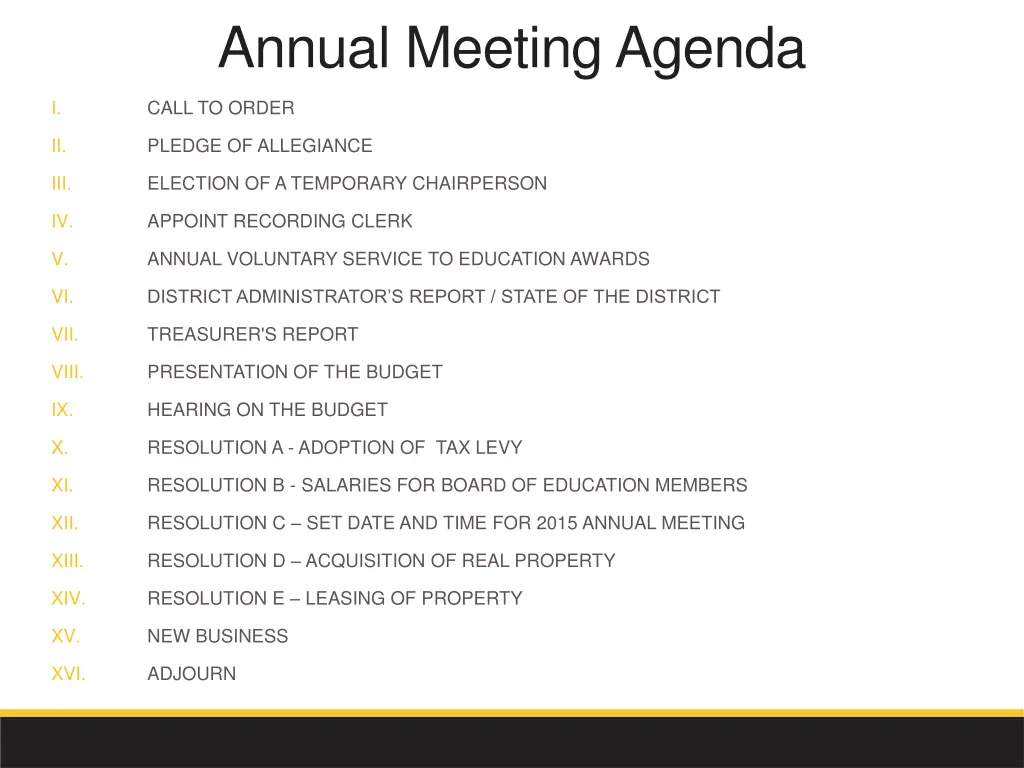 annual meeting agenda