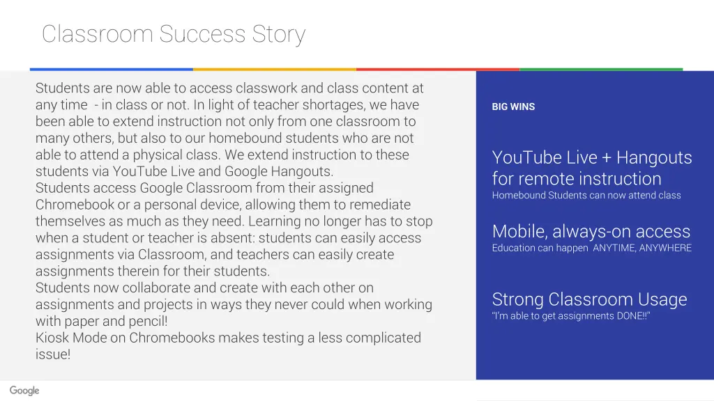 classroom success story