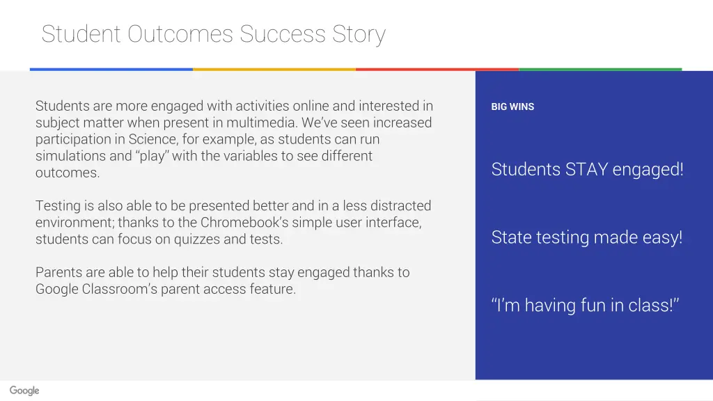 student outcomes success story