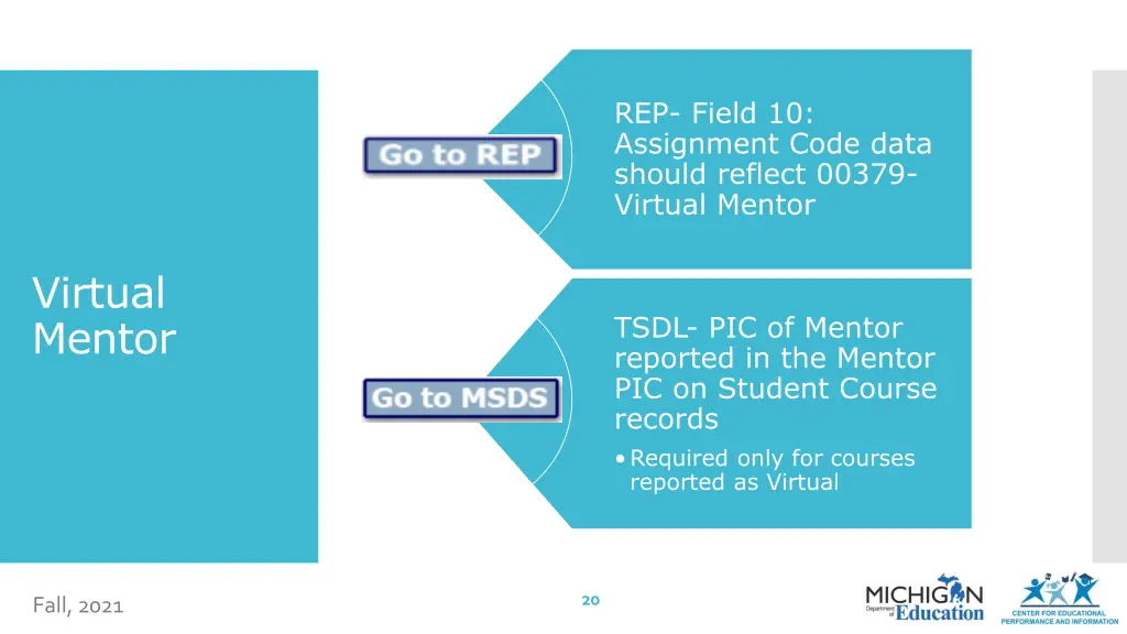 rep field 10 assignment code data should reflect