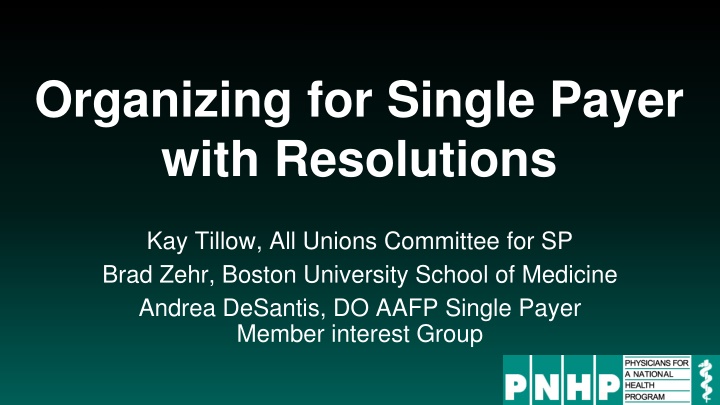 organizing for single payer with resolutions