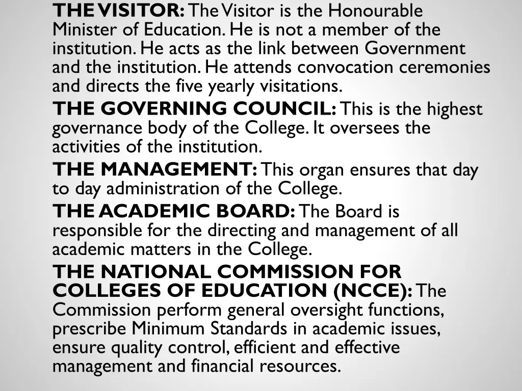 the visitor the visitor is the honourable