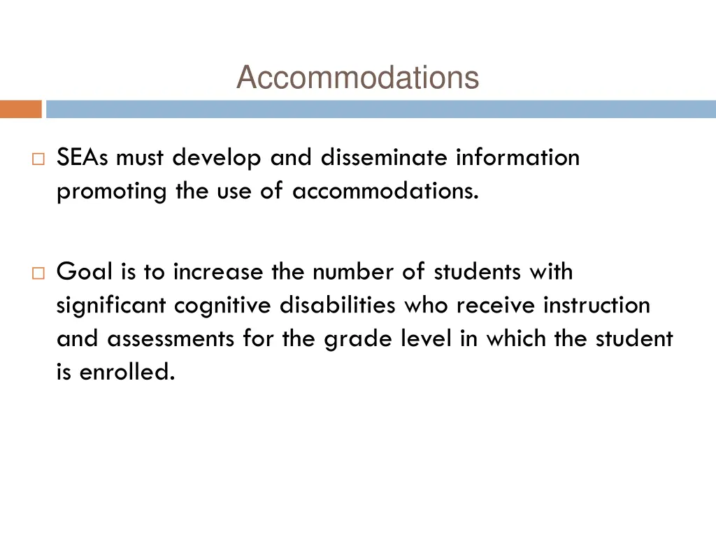 accommodations