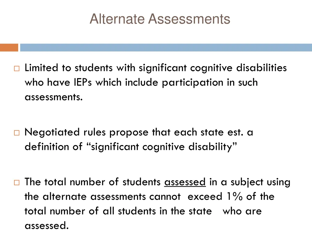 alternate assessments