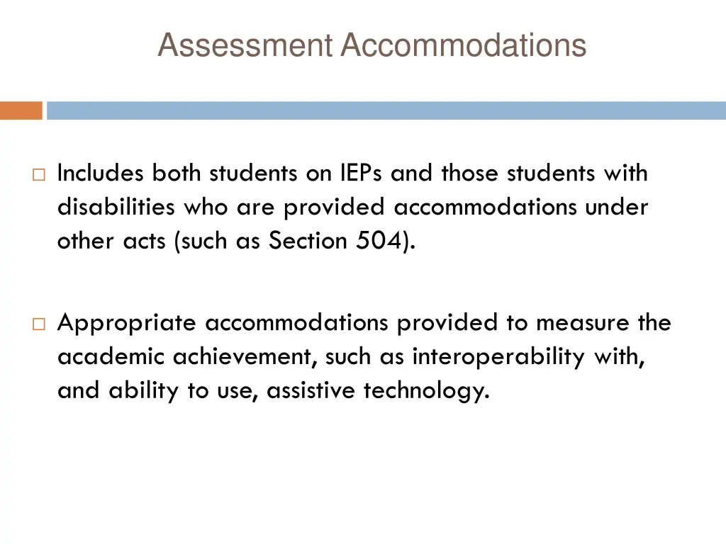 assessment accommodations