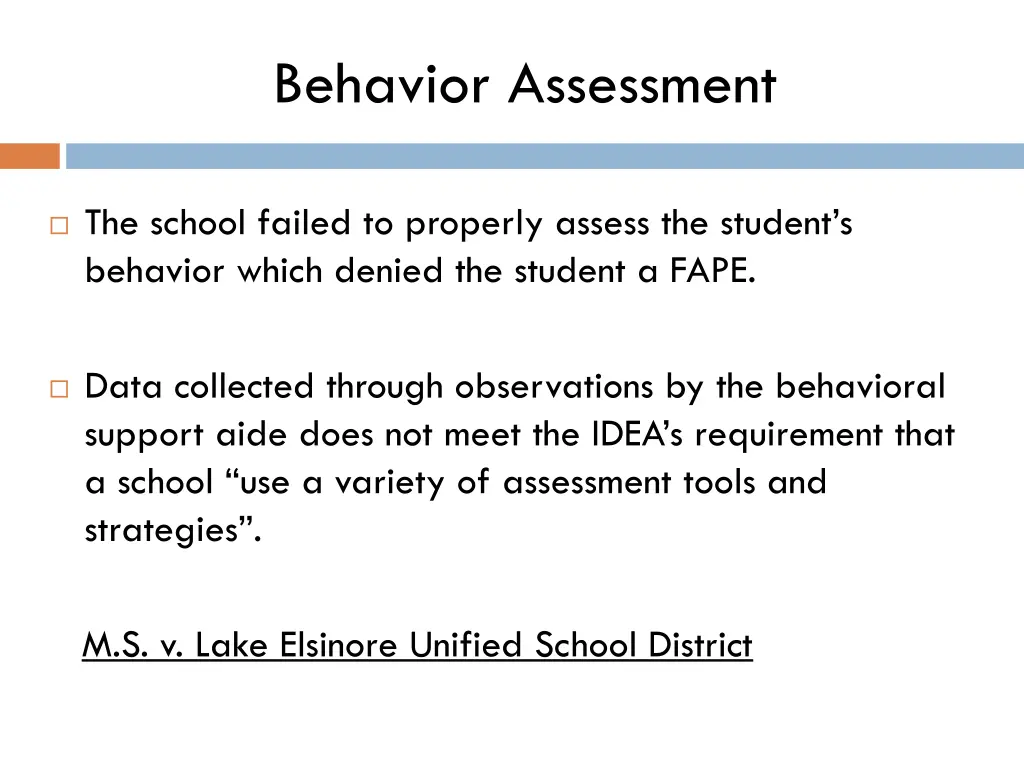 behavior assessment