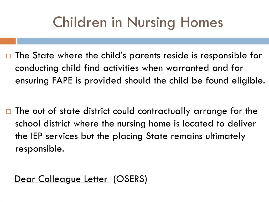 children in nursing homes