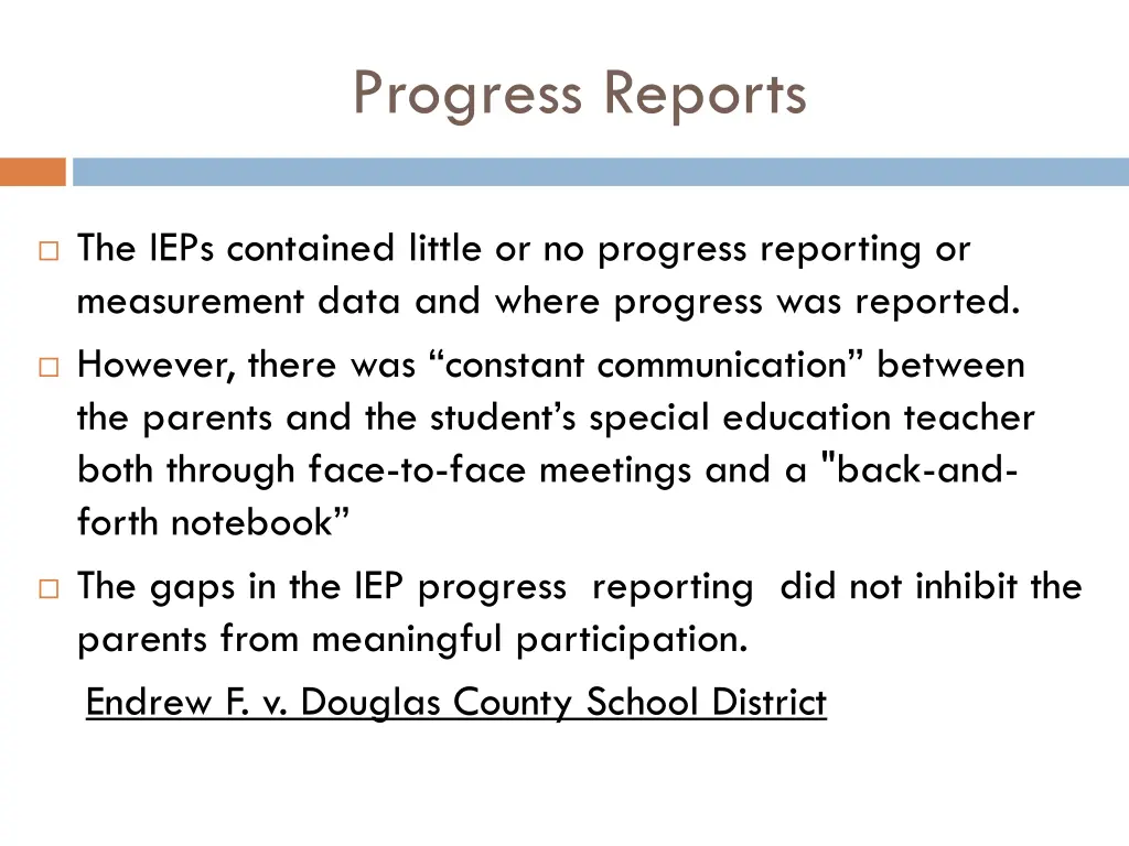 progress reports