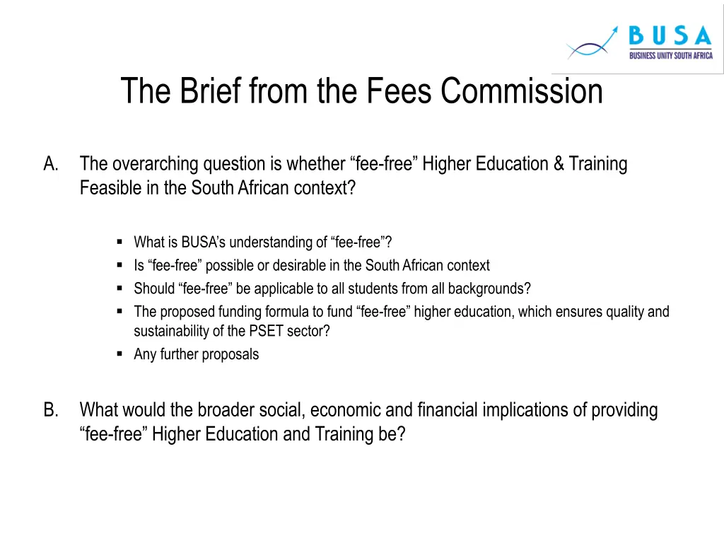 the brief from the fees commission