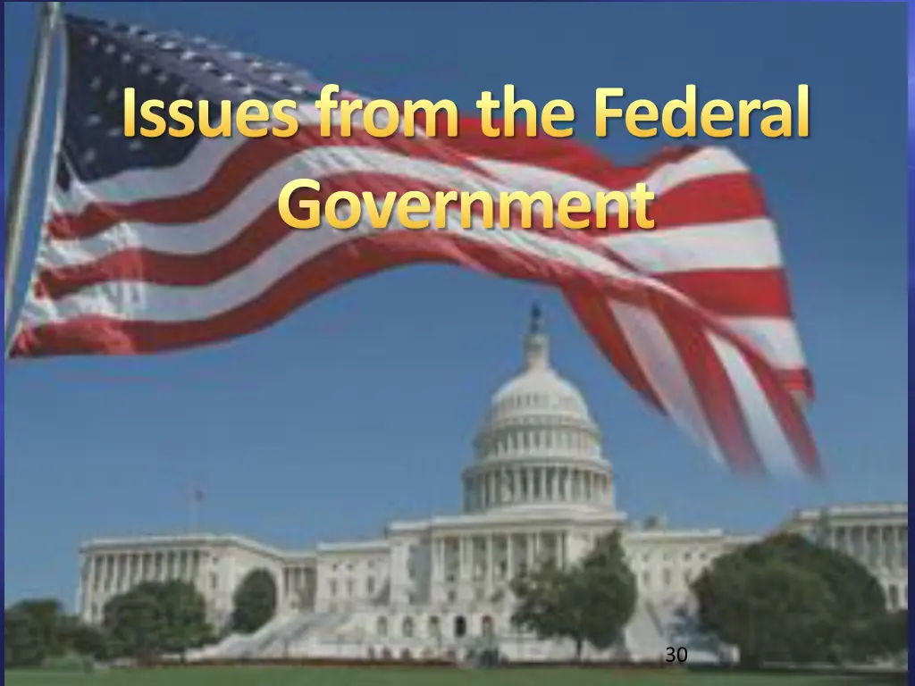 issues from the federal government