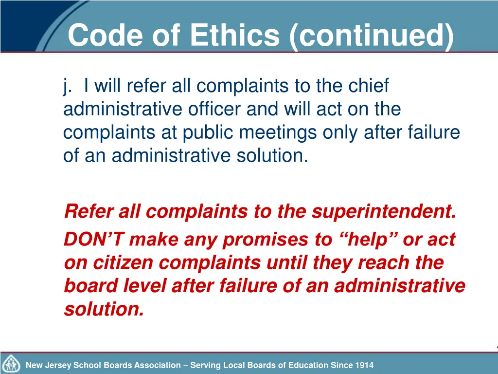 code of ethics continued 7