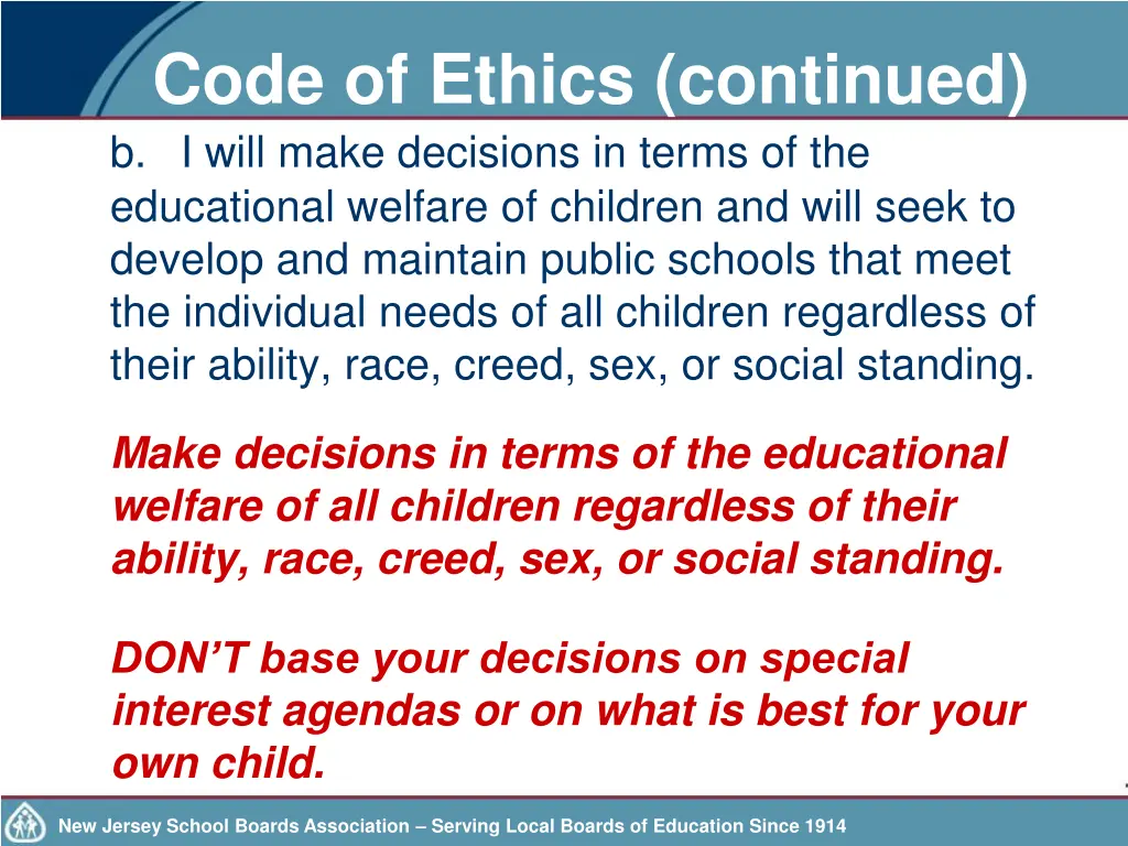 code of ethics continued b i will make decisions