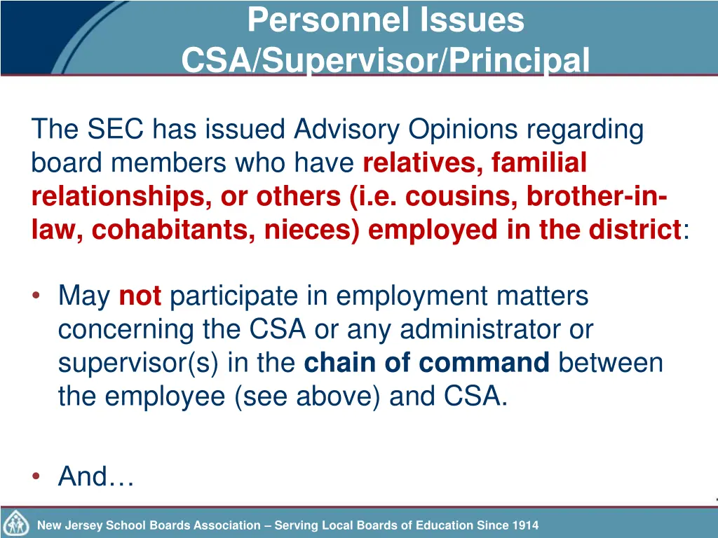 personnel issues csa supervisor principal