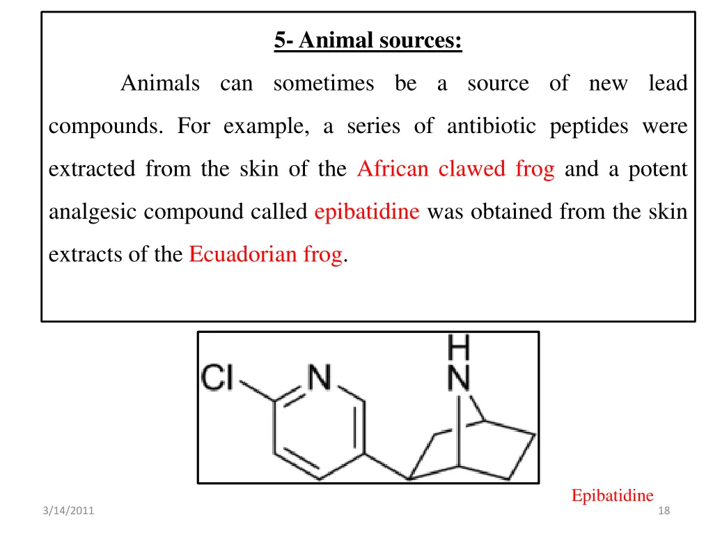 5 animal sources