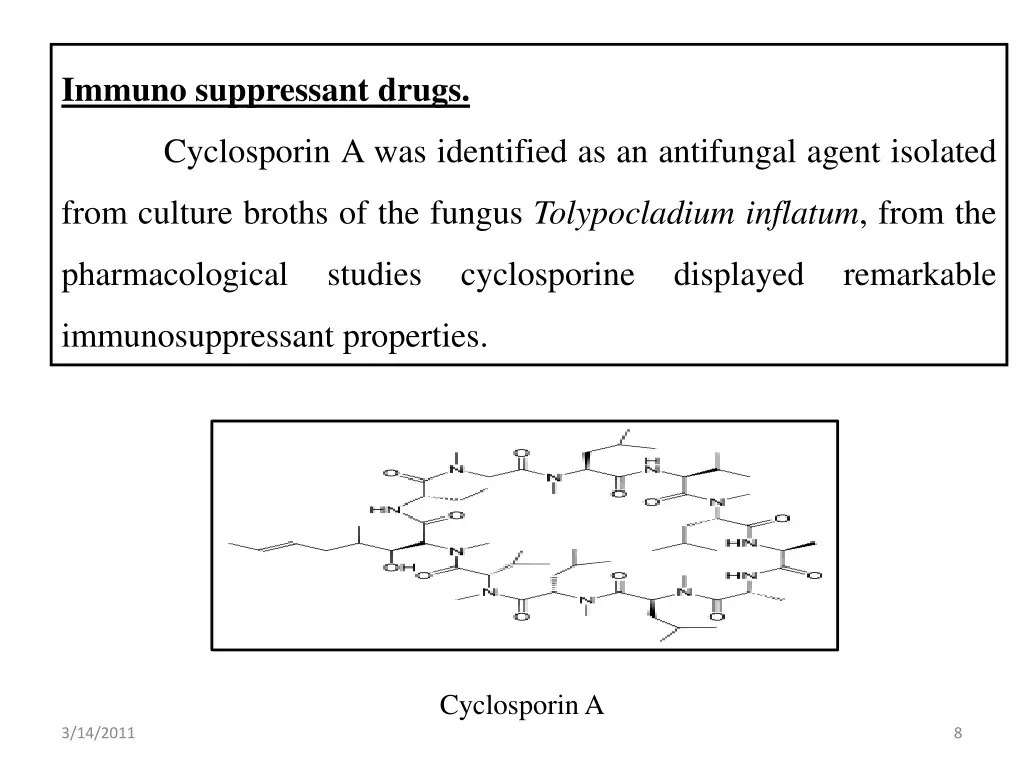 immuno suppressant drugs