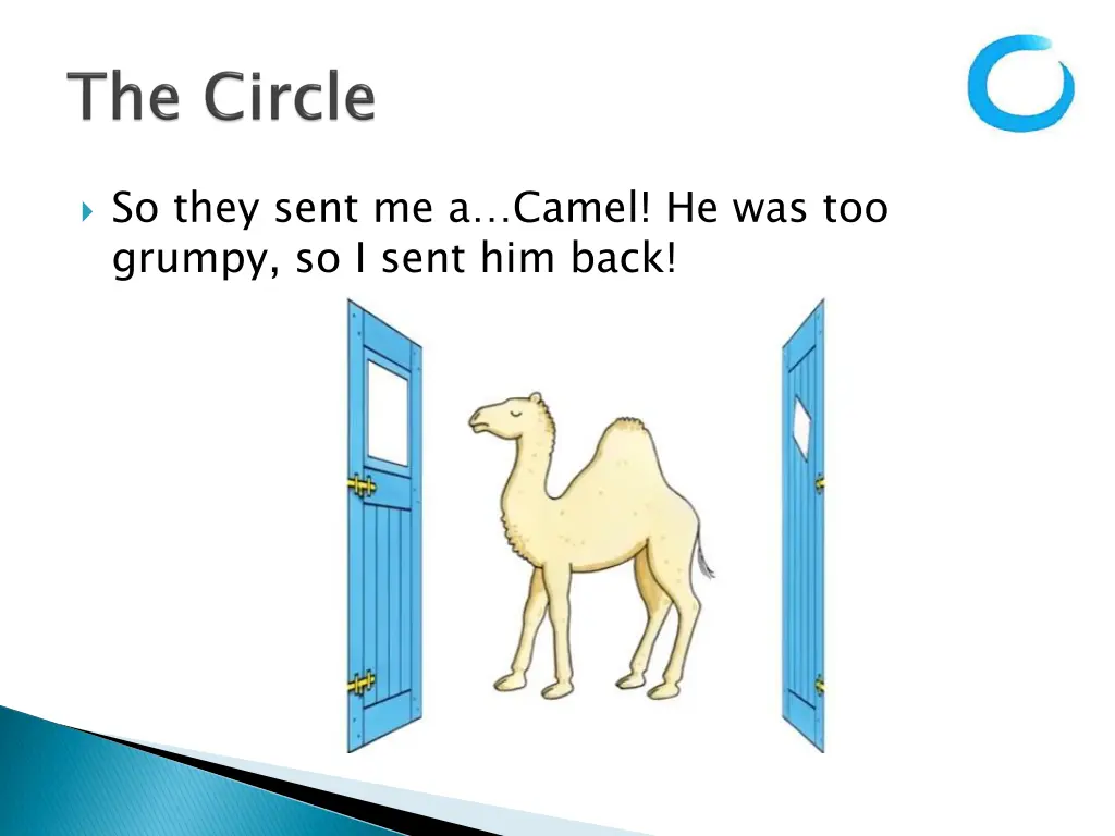 so they sent me a camel he was too grumpy