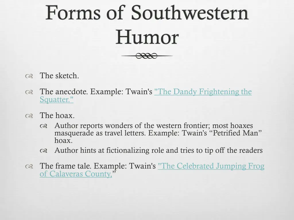 forms of southwestern humor