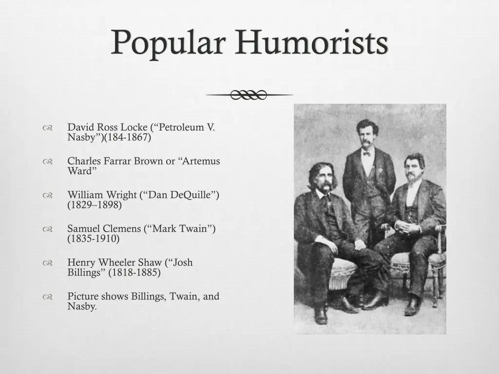 popular humorists