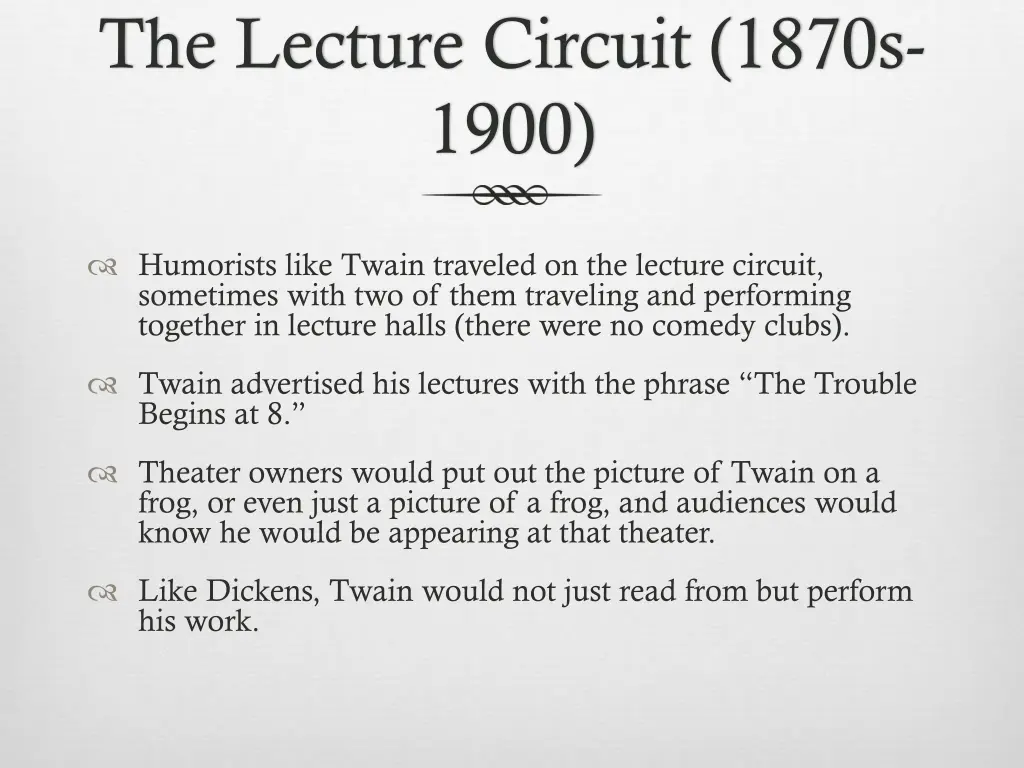 the lecture circuit 1870s 1900