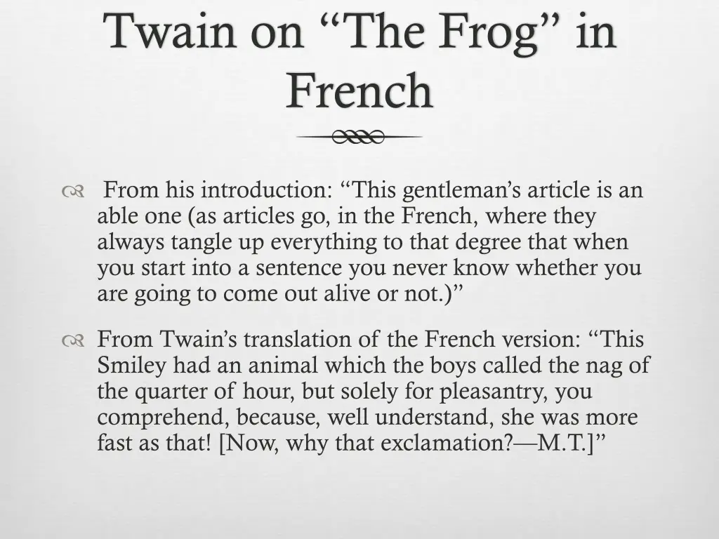 twain on the frog in french