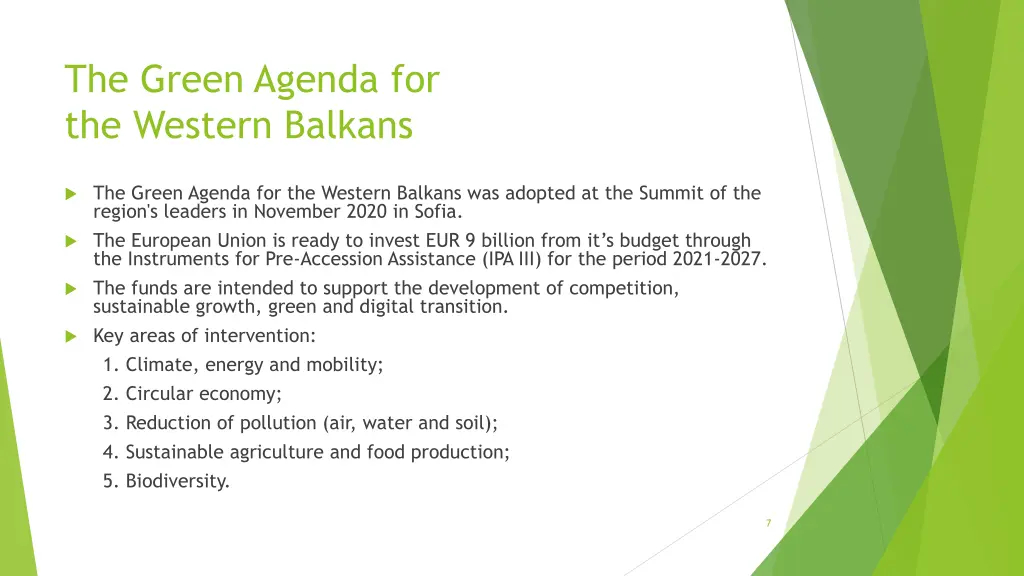 the green agenda for the western balkans