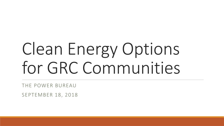 clean energy options for grc communities