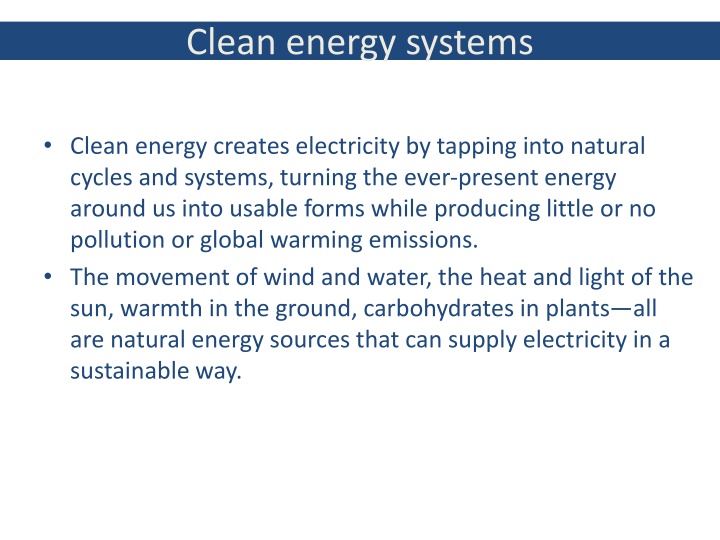 clean energy systems