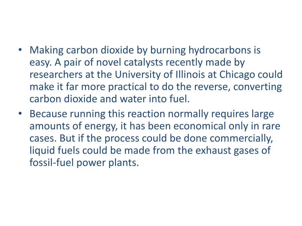 making carbon dioxide by burning hydrocarbons