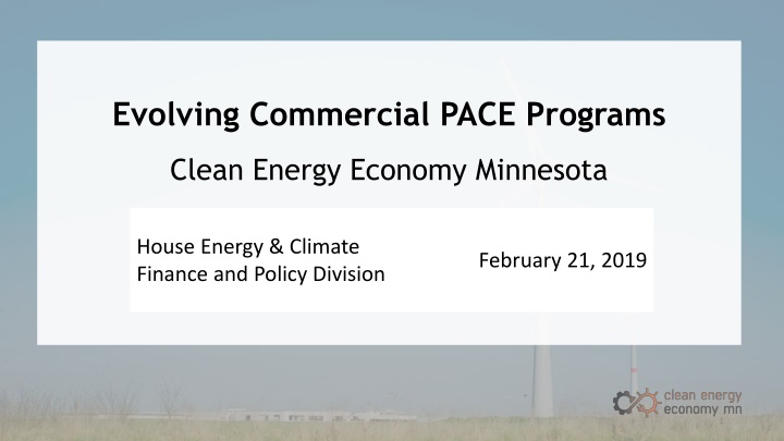 evolving commercial pace programs