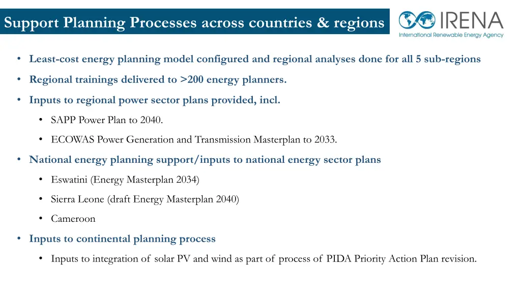 support planning processes across countries