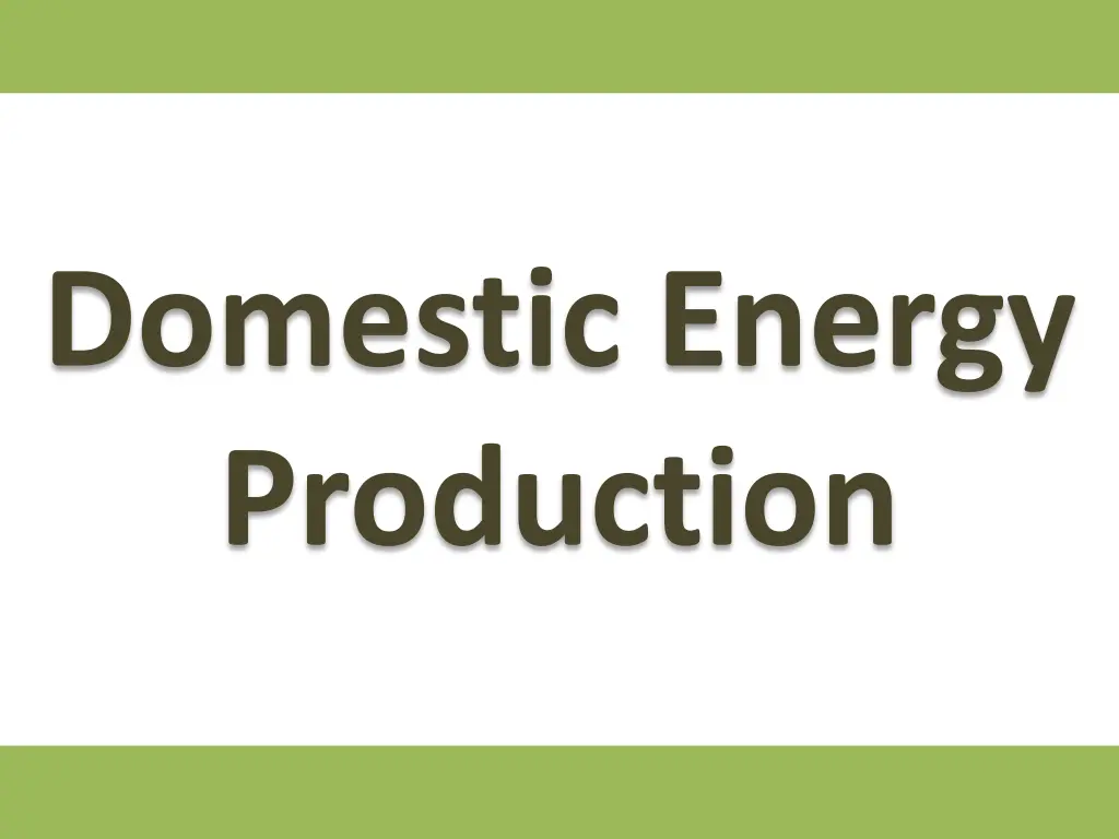 domestic energy production