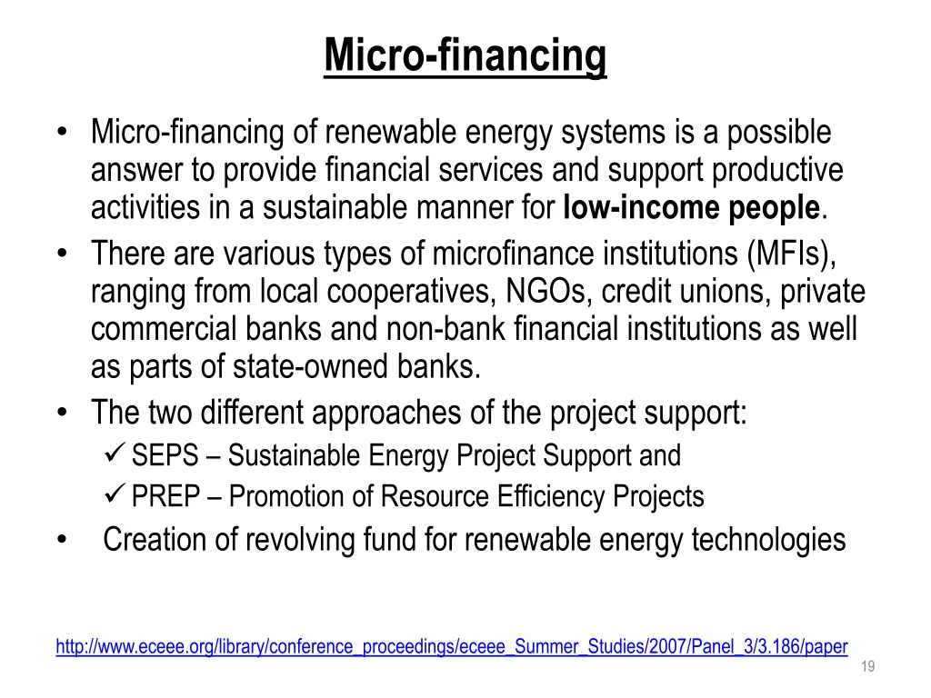 micro financing