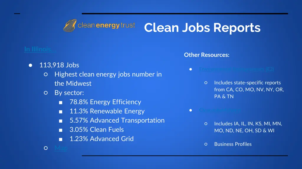 clean jobs reports