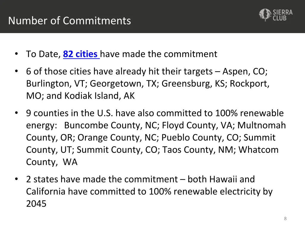 number of commitments