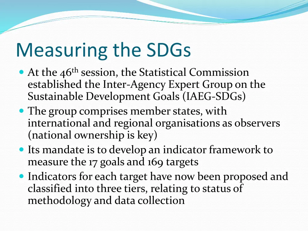 measuring the sdgs at the 46 th session