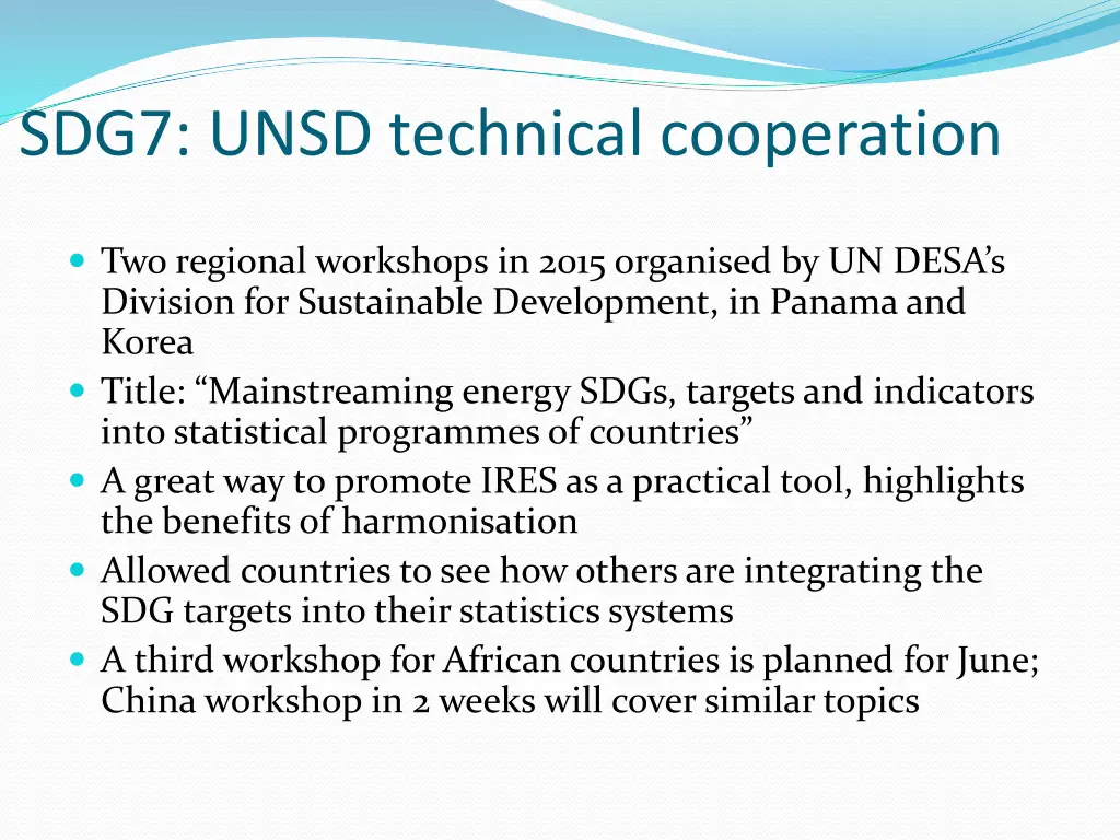 sdg7 unsd technical cooperation