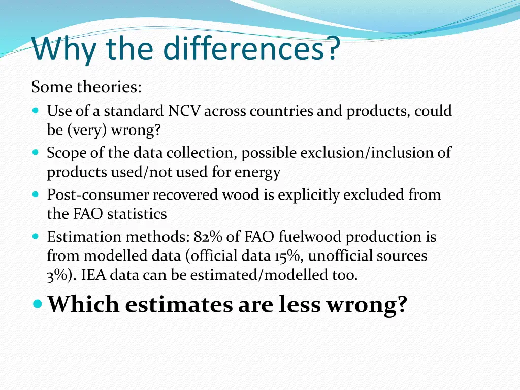 why the differences