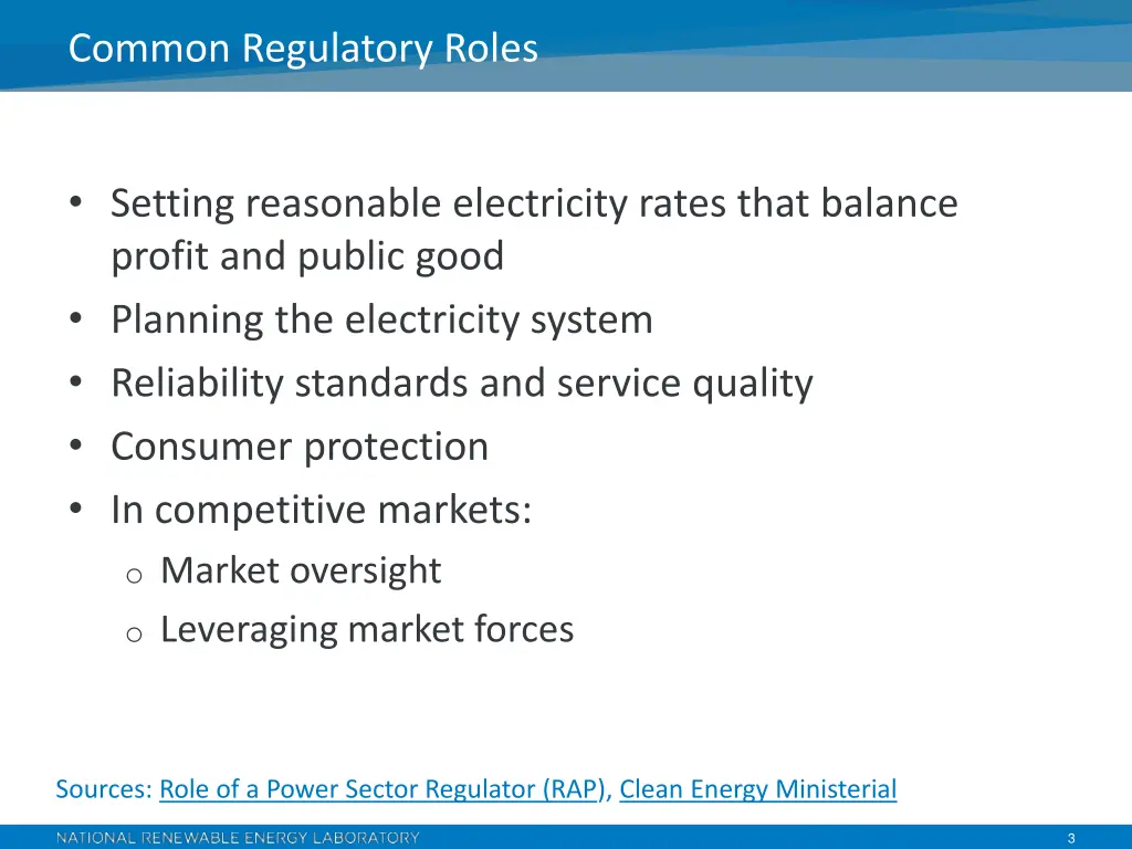 common regulatory roles